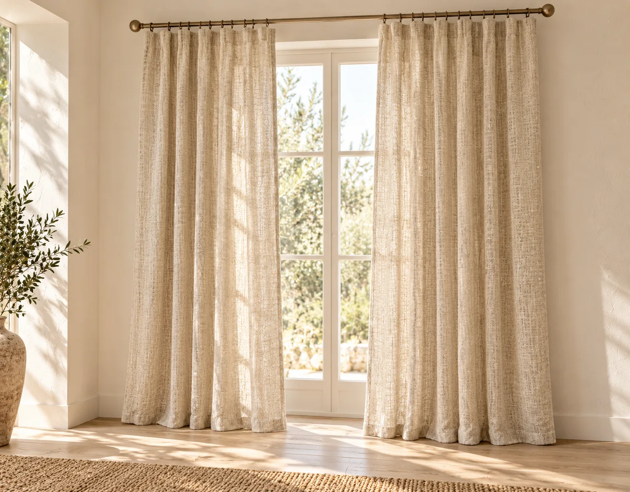 Curtains & drapery in a warm neutral editorial setting